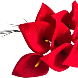 litleo Stick for Home, Office, Living Room, Wedding Decoration Without Vase/Pot Red Anthurium Artificial Flower image 2