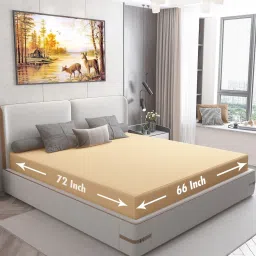 dream care Cotts Wonder Waterproof Fitted Terry Cotton King Size (78x72) Mattress Protector In Beige Colour image 5