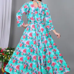 s r reshma dresses Women Gown Light Green Maxi/Full Length Dress image 2