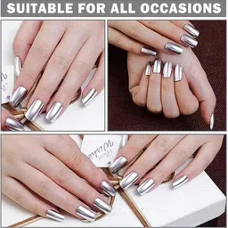 evererin Best Magic Mirror Effect Chrome Nail Art Paint Metallic Silver metallic Silver image 2