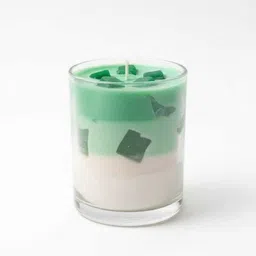 frendora Macha Green and White Scented Glass Candle for Home Décor Long Burning Premium Candle-picture-43