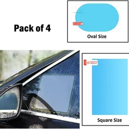 hsr Anti Fog Film Car Rear View Mirror Rain-Proof Anti Water Mist, HD Nano Film Anti-Glare,Anti-Scratch,Rainproof 4 PCS Car Mirror Rain Blocker image 3