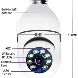 OSM PTZ Bulb WiFi 1080p HD Night Vision Plug in Smart Camera Mobile App 2-Way Audio Security Camera image 3