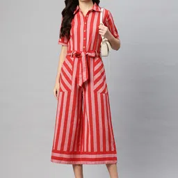 cottinfab Striped Women Jumpsuit image 5