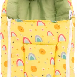 0-6 Months New Born Baby Cotton Carry Bag, 3 in 1 Baby Bed, Sun(Lemon) Sleeping Bag-image-85