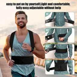 omphoo Back Brace Posture Corrector for Women and Men - Upper and Lower Back Pain Posture Corrector image 3