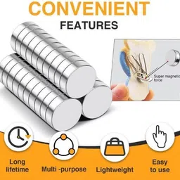 art ranger 15x2mm Small Round Refrigerator Super Strong Magnets for Whiteboard,School Fridge Magnet, Magnetic Paper Holder, Multipurpose Office Magnets Pack of 10 image 3