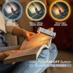 voldot USB Rechargeable LED Book Reading Light with Brightness for Eye-Protection Study Lamp image 4