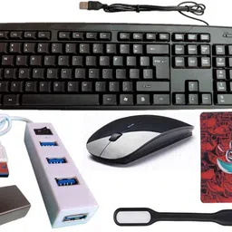 ANJO Wired Keyboard-Wireless Mouse-Mouse Pad-USB Hub 2.0-OTG C Type-LED Combo Set-picture-24