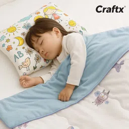 craftx Memory Foam Sleeping Pillow Pack of 1 Abstract Kids Pillow for Sleeping | Toddler Baby Child Neck Support Cushion image 3