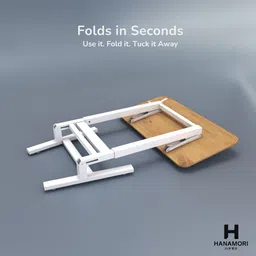 hanamori (Self-Installing) Height Adjustable Table - 3 Height Foldable No Tools Needed Solid Wood Multipurpose Table image 3