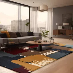 sapana carpet-mats Multicolor Abstract Polypropylene 5 ft X 7 ft Machine Made Carpet image 1