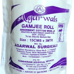 agarwals Gamjee Roll Post Operation Absorbent Cotton Wool 15cm x 3mtr(Pack of 8) Interactive dressings Medical Dressing image 4
