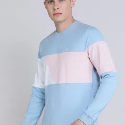peter england Men Full Sleeve Color Block Sweatshirt image 3
