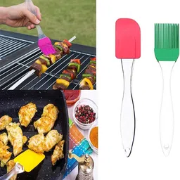 purchaze24x7 Wooden Spoon Set Of 5 for Non Stick With Silicone oil brush combo Wooden Serving Spoon Set image 3