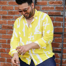 instafab plus Men Regular Fit Graphic Print Spread Collar Casual Shirt image 1