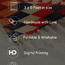 homadorn Multicolor, Orange Polyester Dhurrie image 5