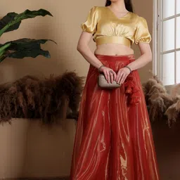 frolic rolic Women Embellished Flared Maroon Skirt image 5