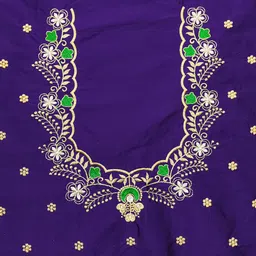 vishwambhari enterprise Unstitched Art Silk Blouse Material Embroidered-picture-14