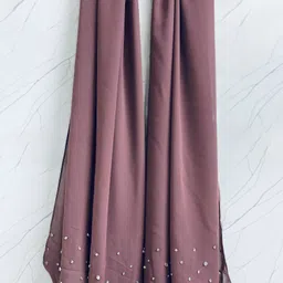 qalb luxuria Self Design Georgette Women Multicolor Stole image 4