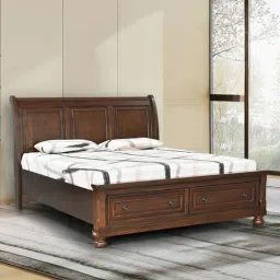 royaloak Cascade King Size Bed In Brown & Black Finish With Drawer Storage-picture-34