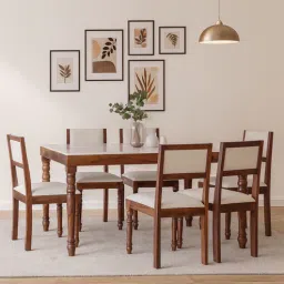 amberville from pepperfry Tipton Sheesham Wood 6 Seater Dining Set in Provincial Teak Finish-picture-18