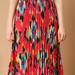 zwerlon Women Floral Print A-line Pink Skirt image 4
