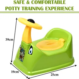 homestic by kuber industries Plastic Steering Design Baby Potty Toilet Training Seat|Pack of 2|Green & Yellow Potty Seat image 3