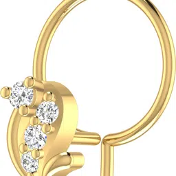 avsar Diya 14kt Cubic Zirconia Yellow Gold Nose Wire image 2