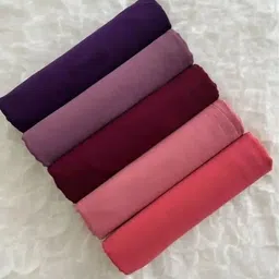 urshia Solid Georgette Women Multicolor Scarf image 1