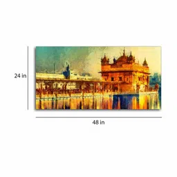 Golden A Classic Of Golden Temple Canvas Wall Painting By VibeCrafts image 3
