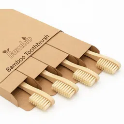 bambio Bamboo Toothbrush Pack of 4 Medium Toothbrush image 2