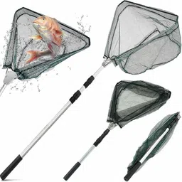 maxxlite Fishing Net,Foldable 36- 66 inch Telescopic Net with Aluminum Alloy Handle Fishing Net,Foldable Black, Silver Fishing Rod-picture-11