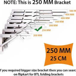 btl 10 Inches 100Kg Load Capacity Premium Heavy Duty Stainless Steel Folding Table Bracket for Fold Down Table - BTB-10-SS-100KG Arm Length-25 CM Shelf Bracket image 5
