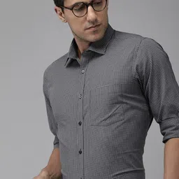 park avenue Men Slim Fit Checkered Formal Shirt-picture-34