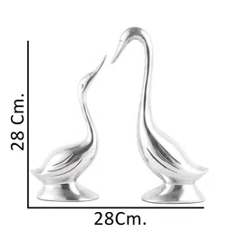 voidrop Couples Swan Kissing Bird Silver Aluminium Figurine image 4