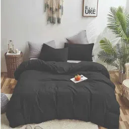 Black 100% Cotton 400 Heavy Winter Single Bed Comforter by SLEEPING OWLS-picture-16