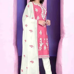 jiyaan creation Women Viscose Rayon Kurta Pant Dupatta Set image 3