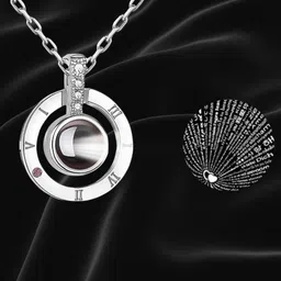 rkb sales 100 Languages I Love You Necklace/Pendant for Women and Girl Silver Crystal Silver Pendant-picture-12