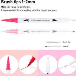levin 100 Colors Dual Tip Brush Pens Fineliners Art Markers, Watercolor Marker image 4