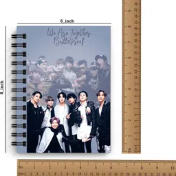 di-kraft BTS Boys Printed Notebook/Diary With Bookmark for Home and office use(6*8Inch) A5 Diary Unruled 160 Pages image 4