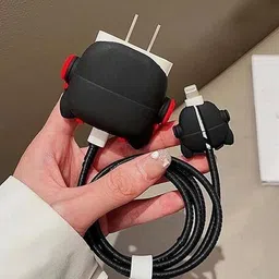 RidivishN Charger Cover for iPhone 18W-20W Adapter, Cute BULL DOG,Spiral Cable Protector image 5