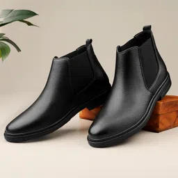 emarson Popular Black Chelsea Boot Synthetic Leather For Men Boots For Men-picture-15