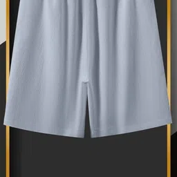 7starenterprise7 Men Top & Shorts Set Grey Solid image 3