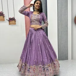 pedr trends Embroidered Semi Stitched Lehenga Choli image 4