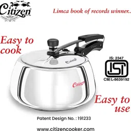 citizen Handi 2 Ltr Mirror Finish Inner Lid Pressure Cooker (ISI Certified) 2 L Pressure Cooker image 3