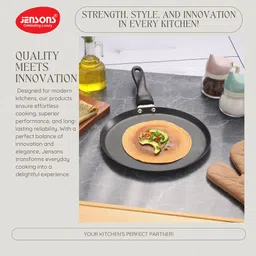 jensons ProWellness IronNon-Stick Dosa Tawa with Sturdy Riveted & Virgin Bakelite Handle Tawa 30 cm diameter image 3