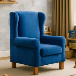 hasan's studio Joyville Kids High Back Sofa in Royal Blue Colour image 1