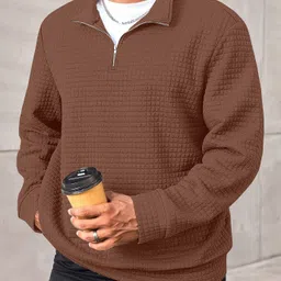 kajaru Men Full Sleeve Self Design Sweatshirt image 3