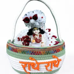 nish craft ecorative Baskets / Pooja Accessories Cotton Fruit & Vegetable Basket image 2